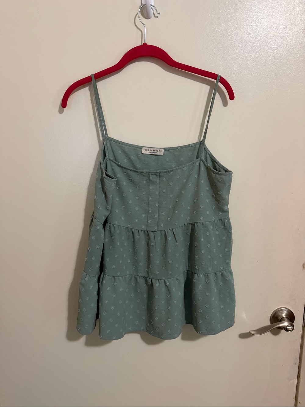 Paper Crane Seafoam Green Tiered Spaghetti Strap Tank